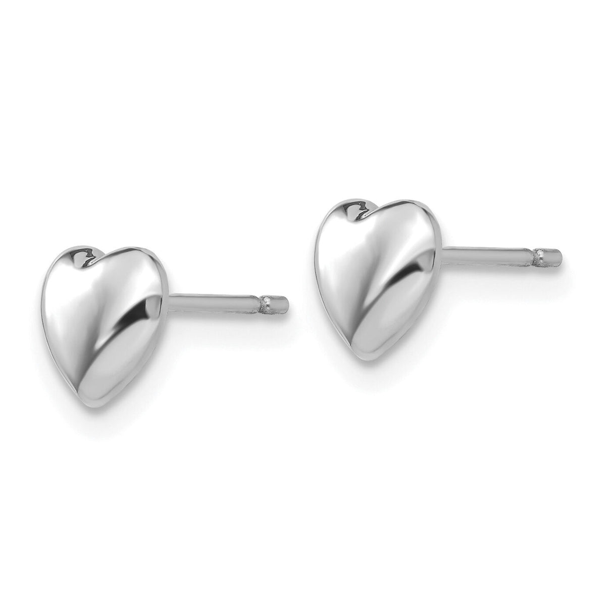 14k White Gold Heart Post Stud Earrings-YE300W