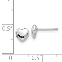 14k White Gold Heart Post Stud Earrings-YE300W