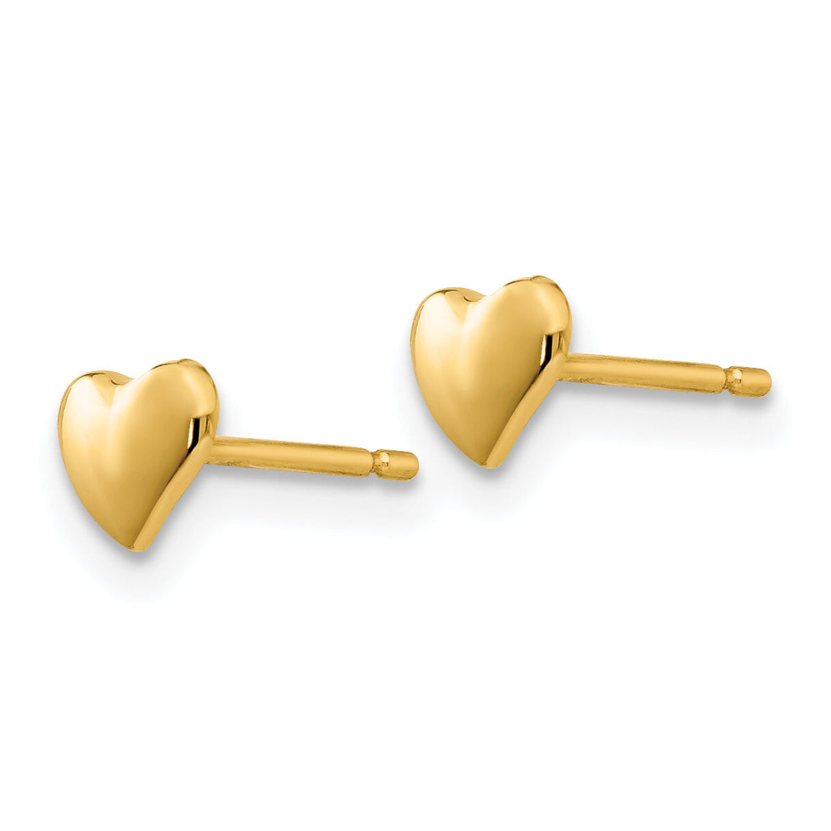 14K Polished Heart Post Stud Earrings-YE302