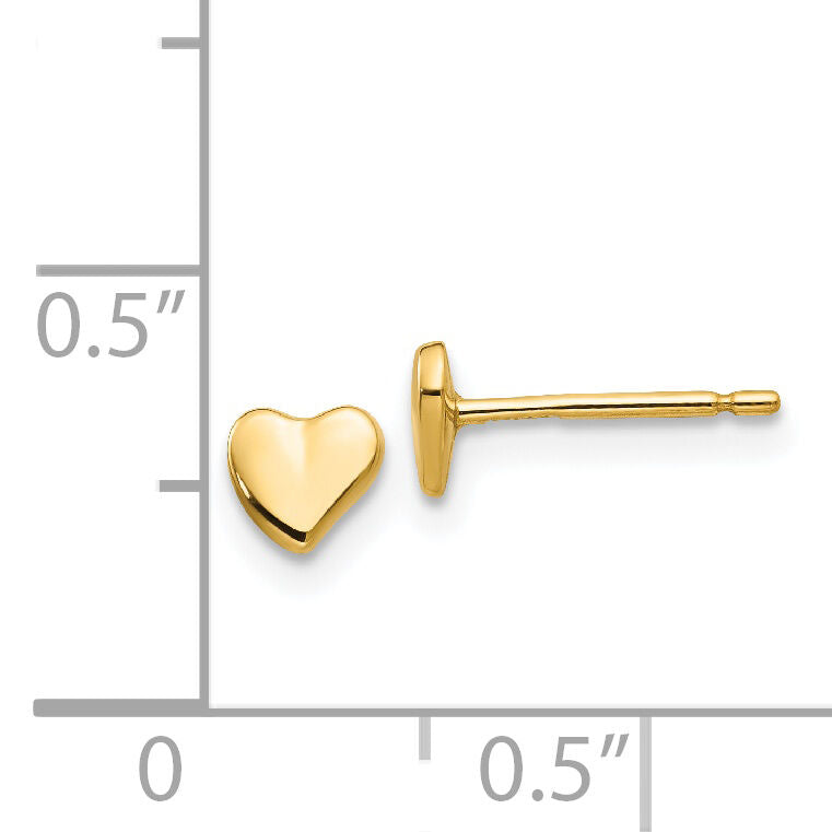 14K Polished Heart Post Stud Earrings-YE302