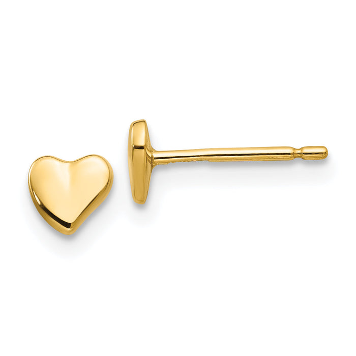 14K Polished Heart Post Stud Earrings-YE302