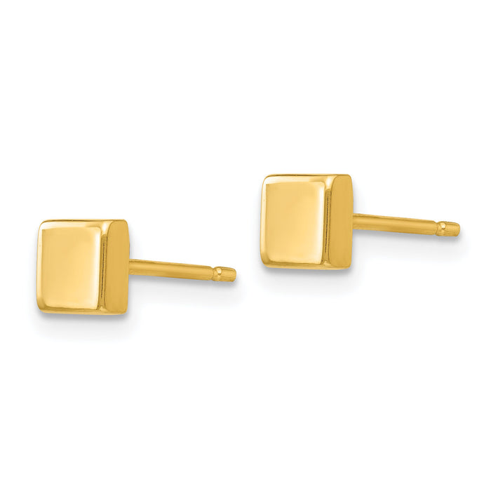 14k Polished Square Post Ear-YE305