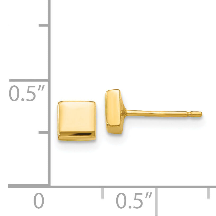 14k Polished Square Post Ear-YE305