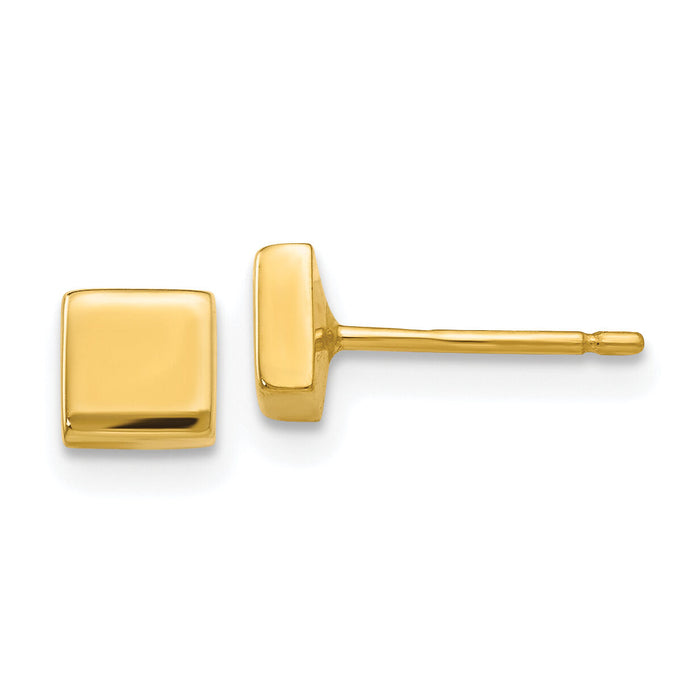 14k Polished Square Post Ear-YE305