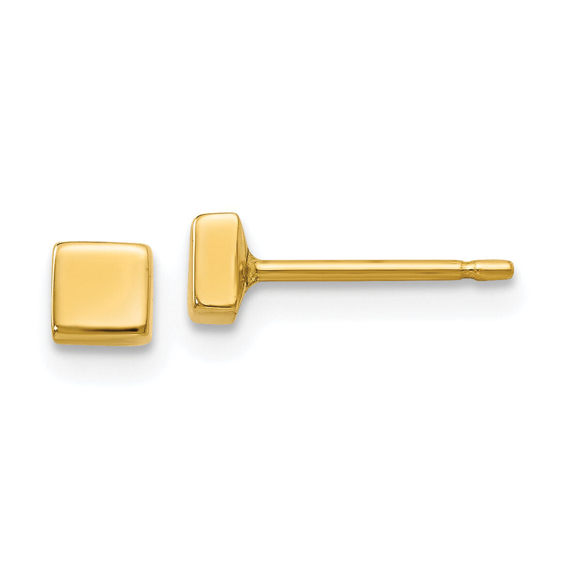14k Polished Square Post Ear-YE306