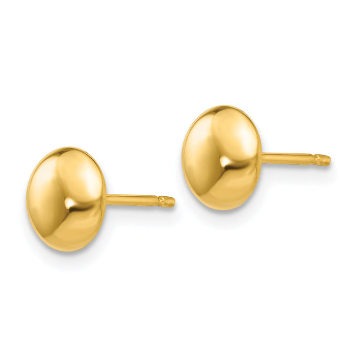 14k 7mm Polished Round Button Post Earrings-YE312
