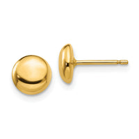 14k 7mm Polished Round Button Post Earrings-YE312