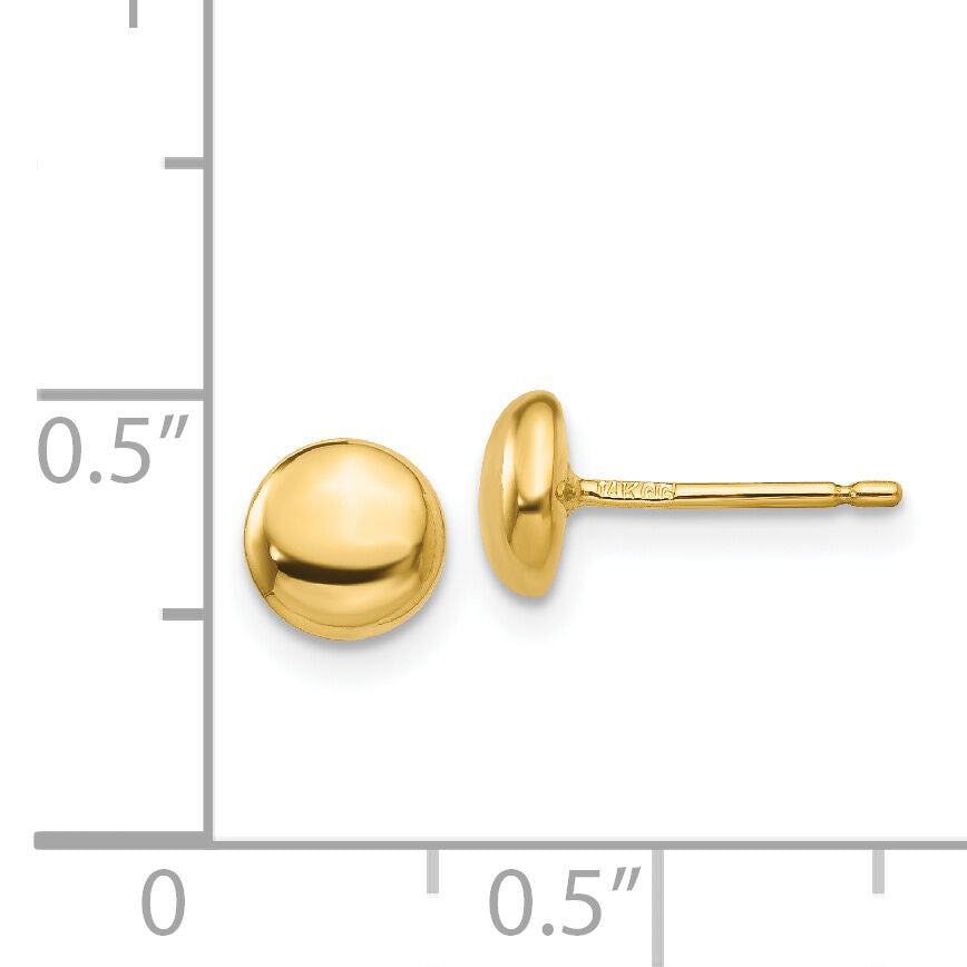 14k 6mm Polished Button Post Earrings-YE313