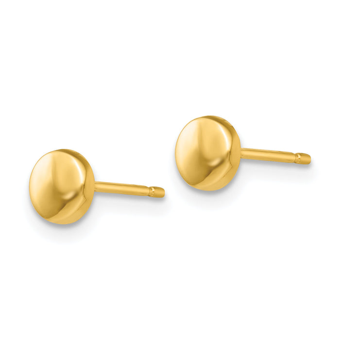 14k 5mm Polished Round Button Post Earrings-YE314
