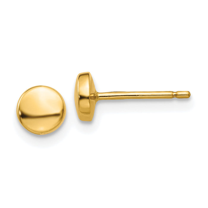 14k 5mm Polished Round Button Post Earrings-YE314
