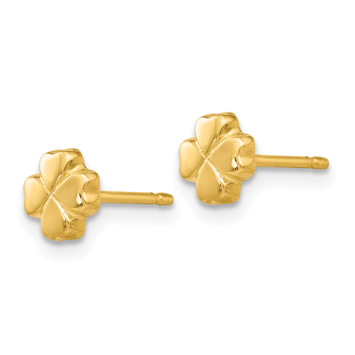 14k Polished 4-Leaf Clover Post Ear-YE383