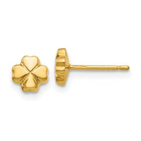 14k Polished 4-Leaf Clover Post Ear-YE383