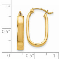14k Polished 3.5mm Oval Hoop Earrings-YE434