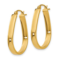 14k Polished 3.5mm Oval Hoop Earrings-YE436