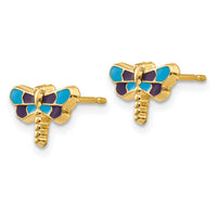 14k Enameled Dragonfly Earrings-YE591