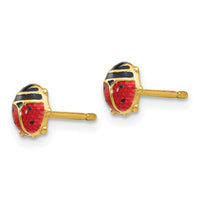 14k Enameled Ladybug Earrings-YE593