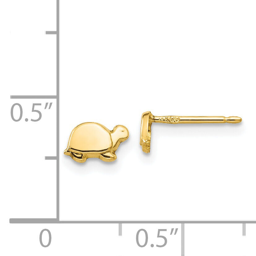 14k Mini Turtle Earrings-YE611