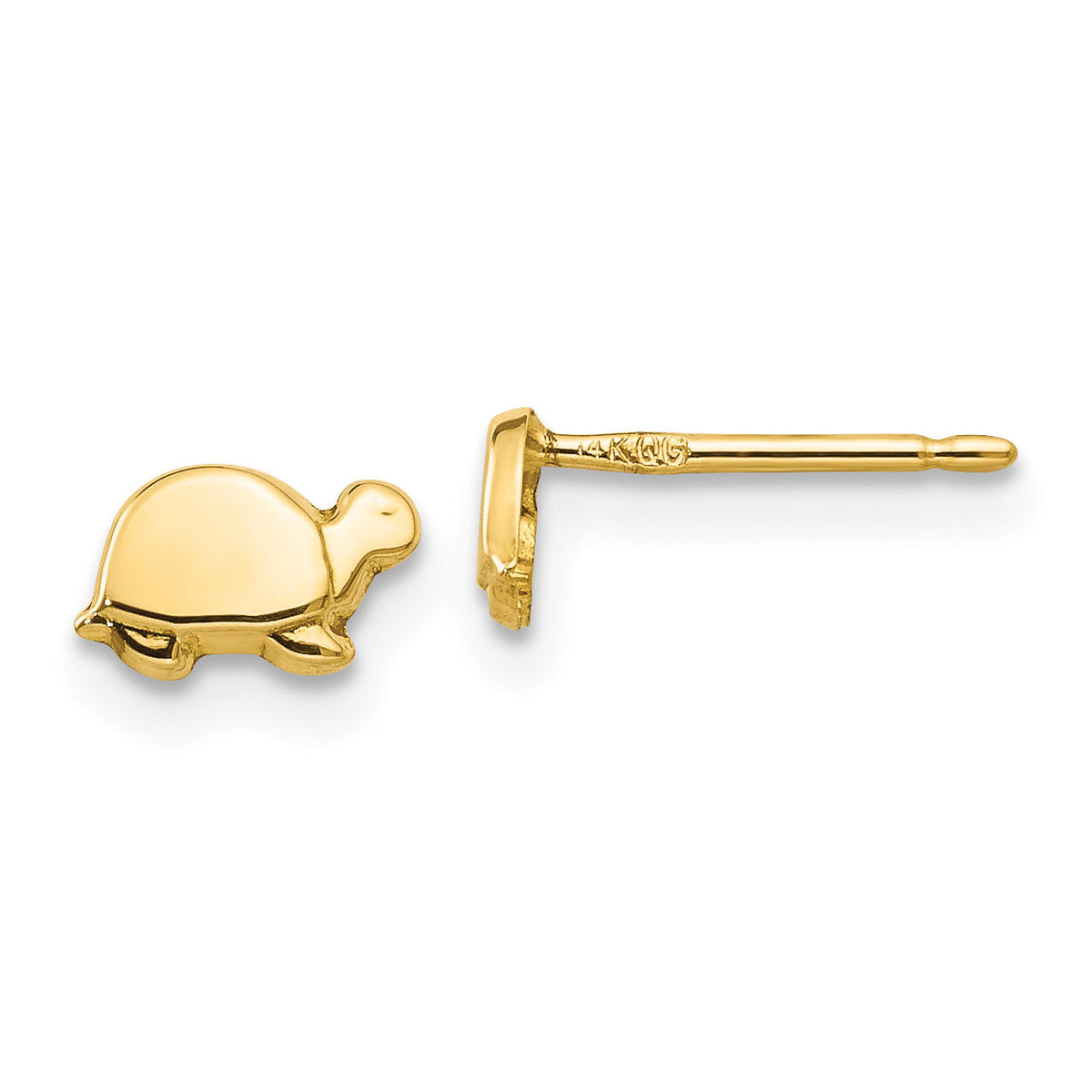 14k Mini Turtle Earrings-YE611