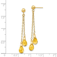 14k Citrine Dangle Earrings-YE893