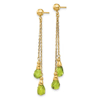 14k Peridot Dangle Earrings-YE894