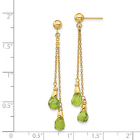 14k Peridot Dangle Earrings-YE894
