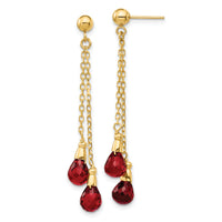 14k Garnet Dangle Earrings-YE895