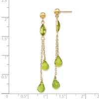 14k Peridot Dangle Earrings-YE901