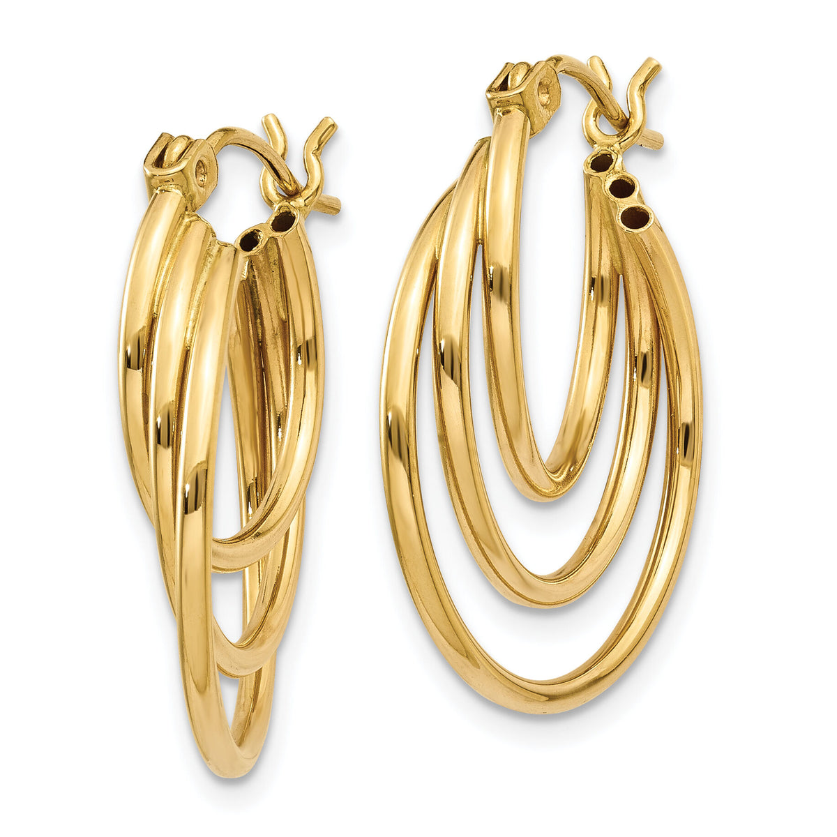 14k Triple Hoop Earrings-Z1150