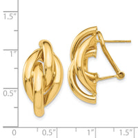14k Swirl Omega Back Post Earrings-Z1163
