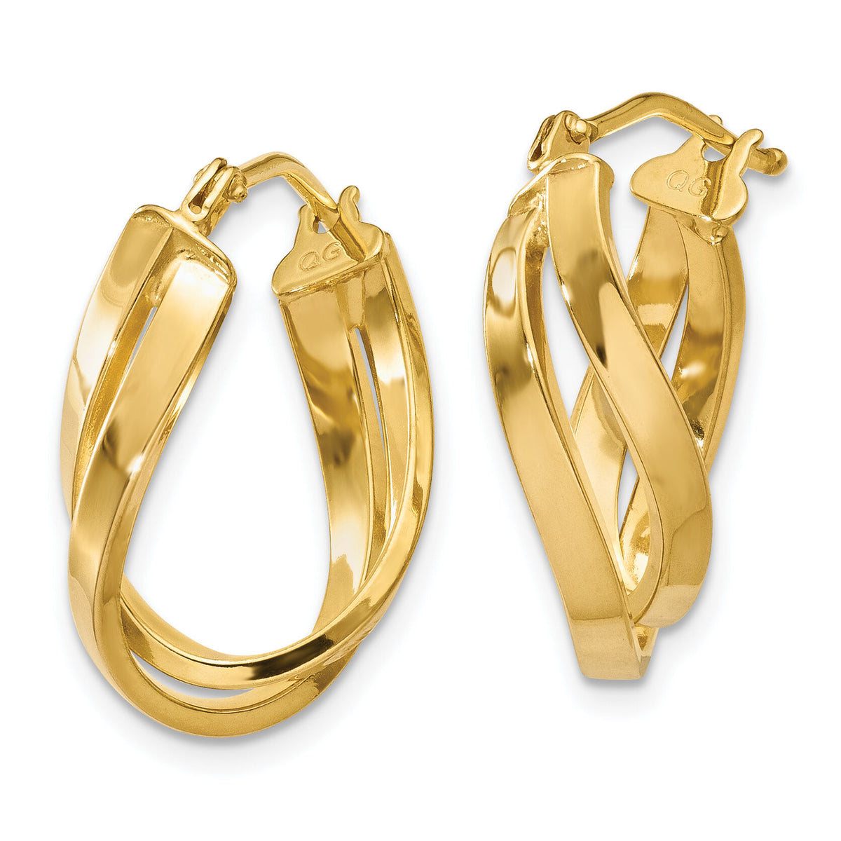 14k Twisted Hoop Earrings-Z1240
