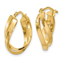 14k Twisted Hoop Earrings-Z1240