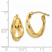14k Twisted Hoop Earrings-Z1240