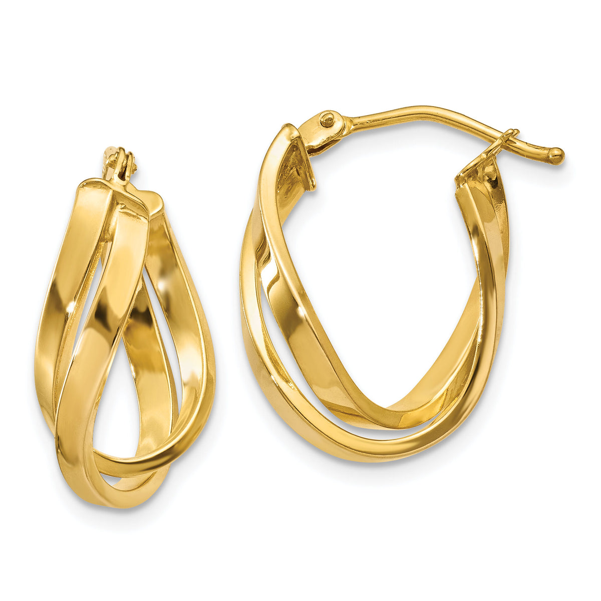 14k Twisted Hoop Earrings-Z1240