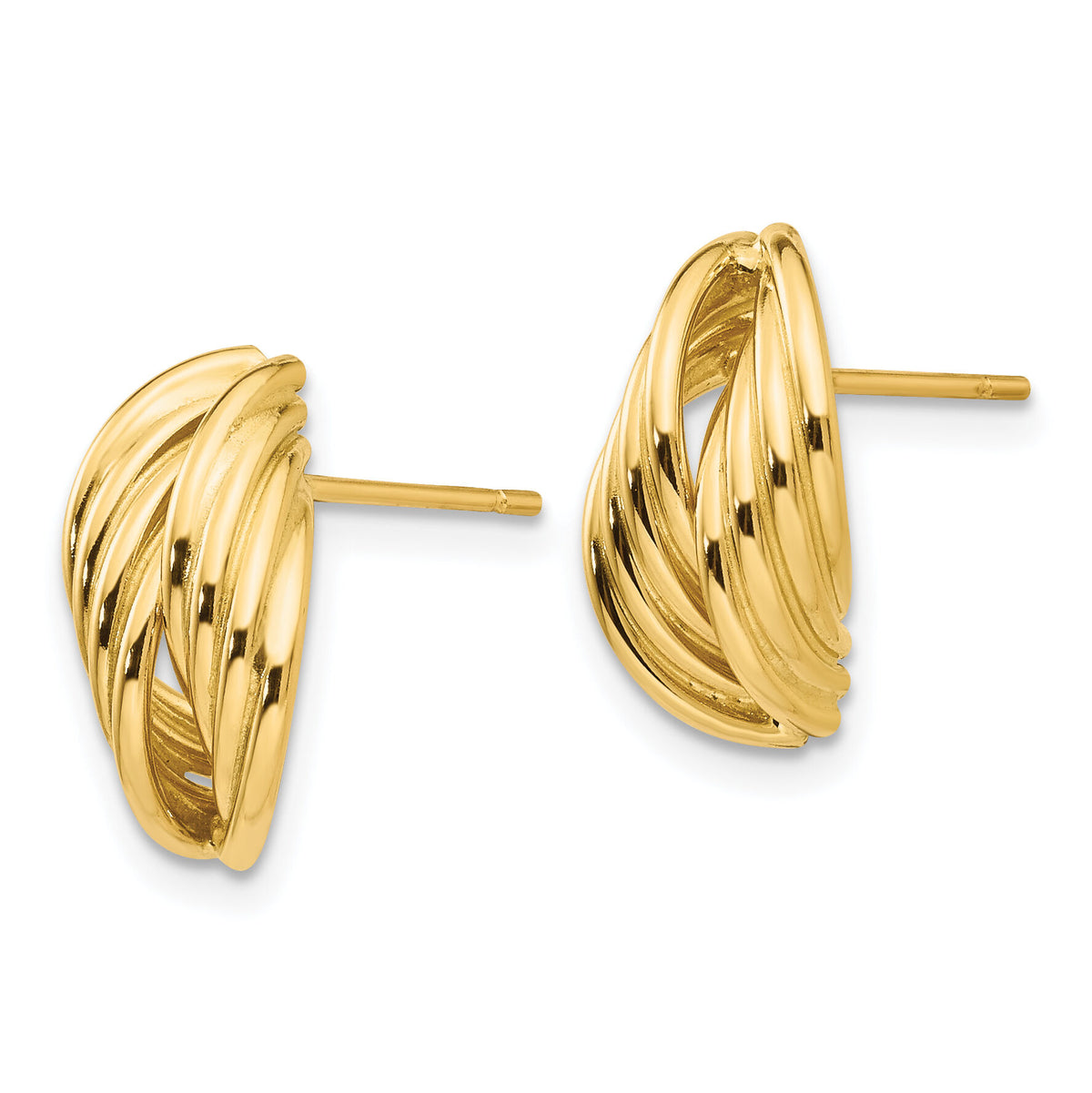 14k Polished Fancy Post Earrings-Z362