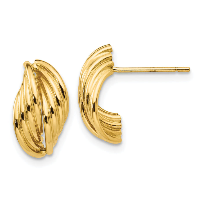 14k Polished Fancy Post Earrings-Z362