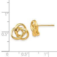 14k Polished Love Knot Post Earrings-Z369