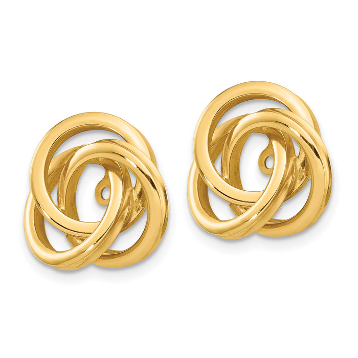 14k Polished Love Knot Earring Jackets-Z385J