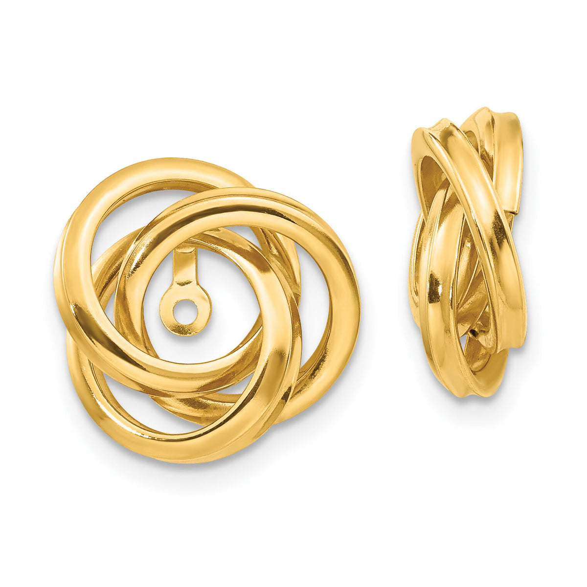 14k Polished Love Knot Earring Jackets-Z385J