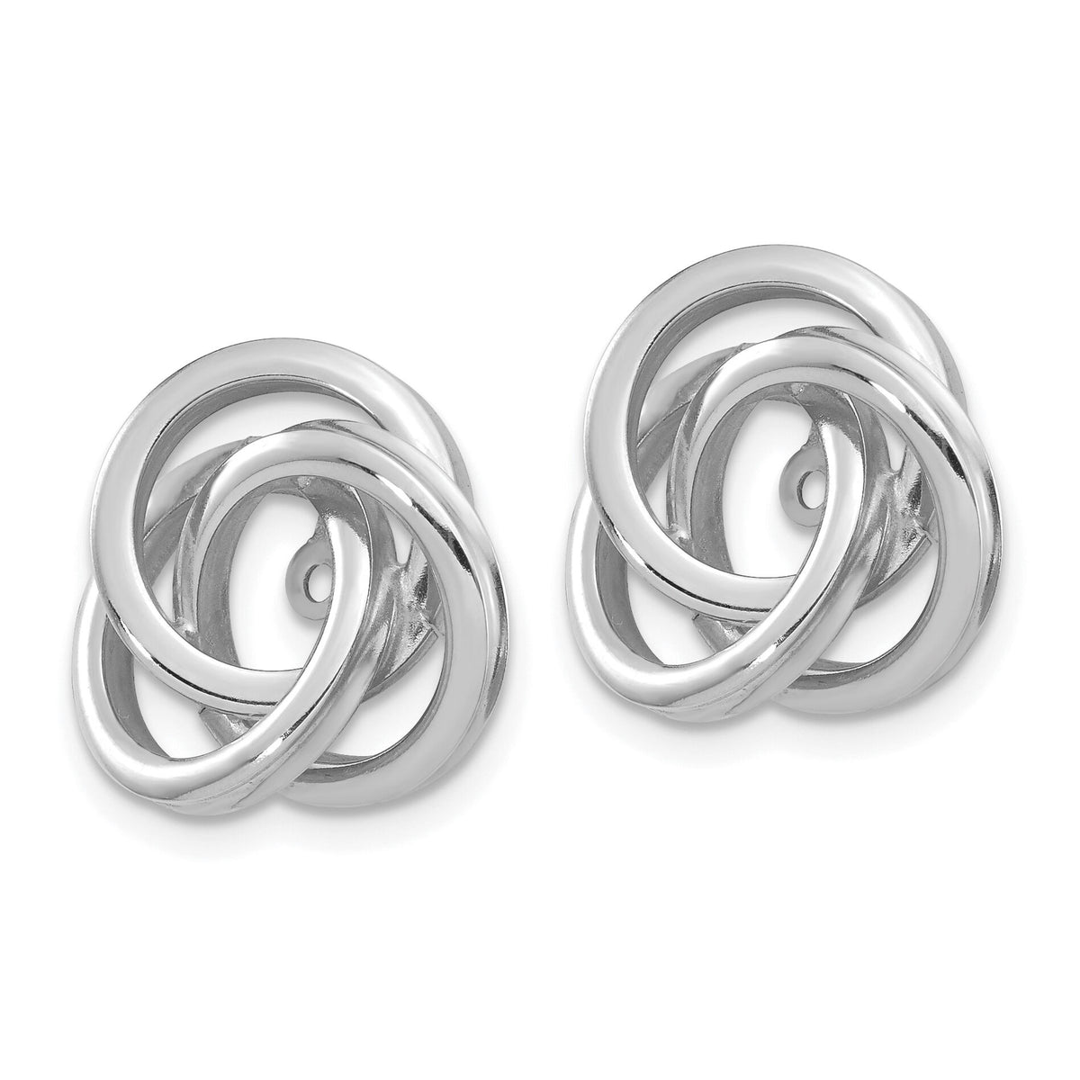 14K White Gold Polished Love Knot Earring Jackets-Z385JW