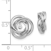 14K White Gold Polished Love Knot Earring Jackets-Z385JW