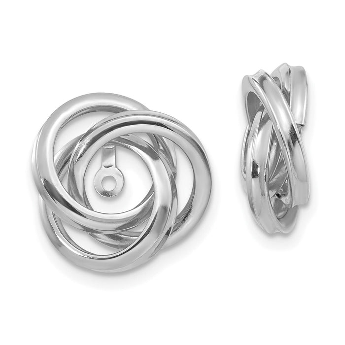 14K White Gold Polished Love Knot Earring Jackets-Z385JW