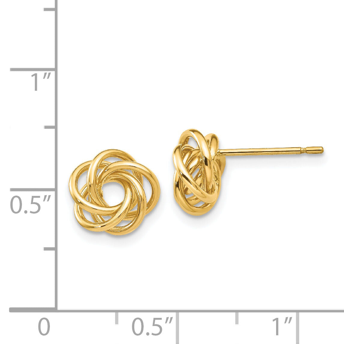 14k Polished Knot Post Earrings-Z668