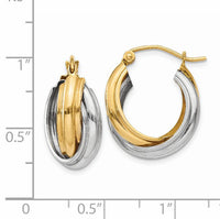 14k Two-tone Polished Double Hoop Earrings-Z759