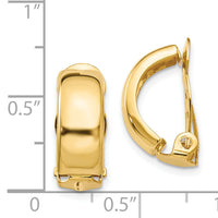 14k Non-Pierced Polished Earrings-Z906