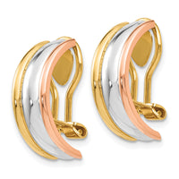 14k TRI COLOR NON-PIERCED EARRINGS-Z921