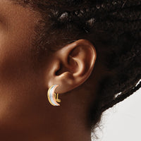 14k TRI COLOR NON-PIERCED EARRINGS-Z921