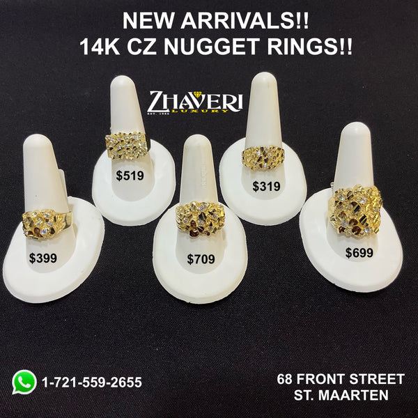 NEW ARRIVALS!! 14K CZ NUGGET RINGS!