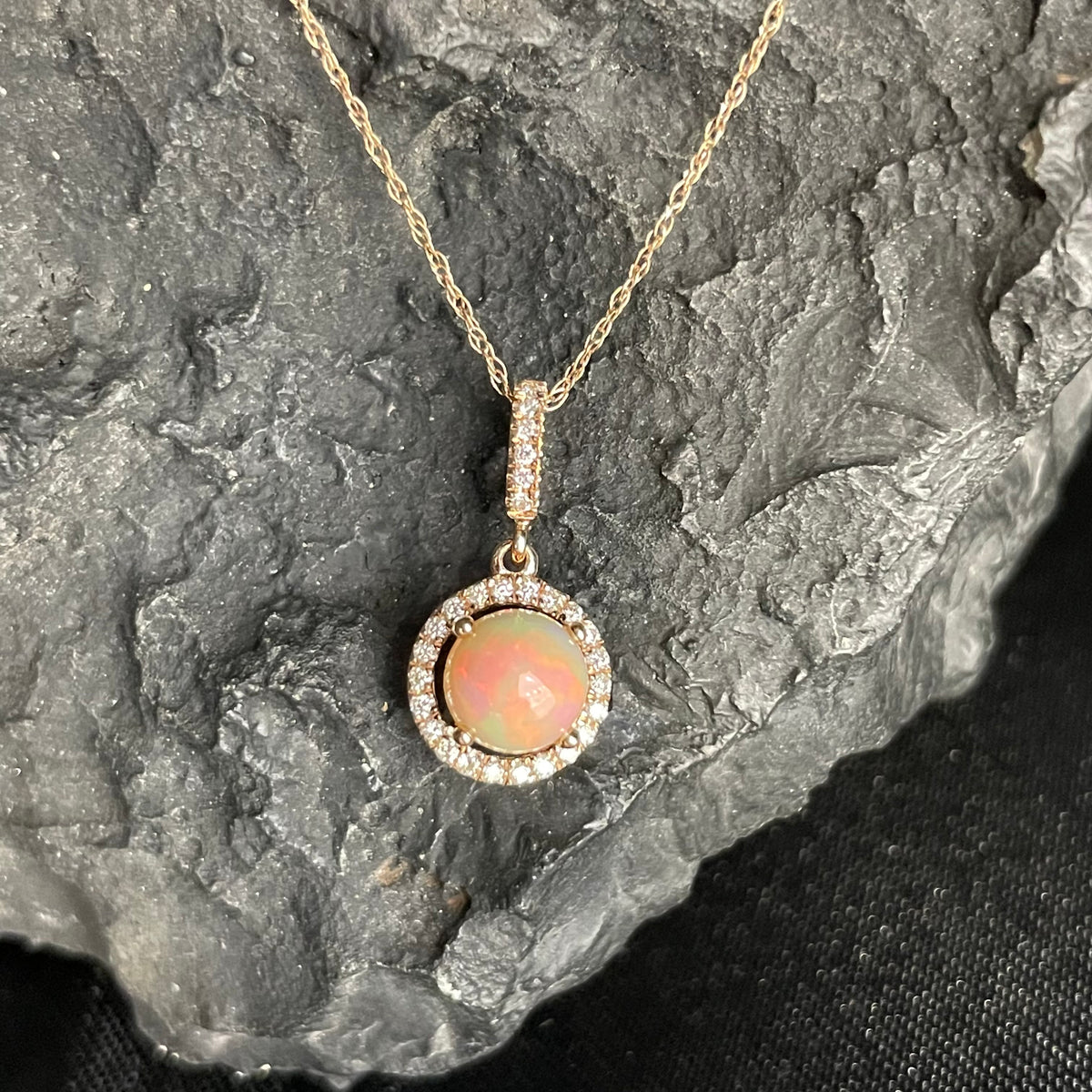 OPAL & DIAMOND PENDANT