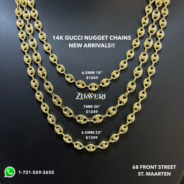 14K GUCCI NUGGET CHAINS NEW ARRIVALS!!