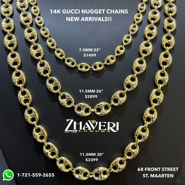14K GUCCI NUGGET CHAINS NEW ARRIVALS!!
